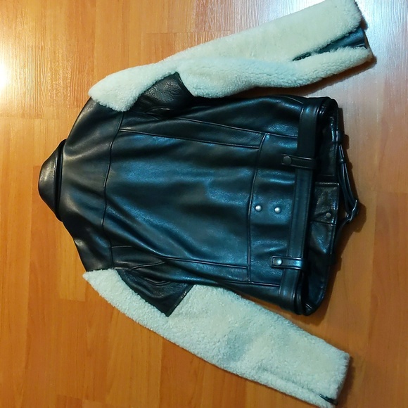 COACH SHEEPSKIN SLEEVE LEATHER JACKET - Picture 10 of 12